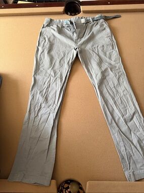 Kavu Men's Light Gray Chinos with Waist Belt